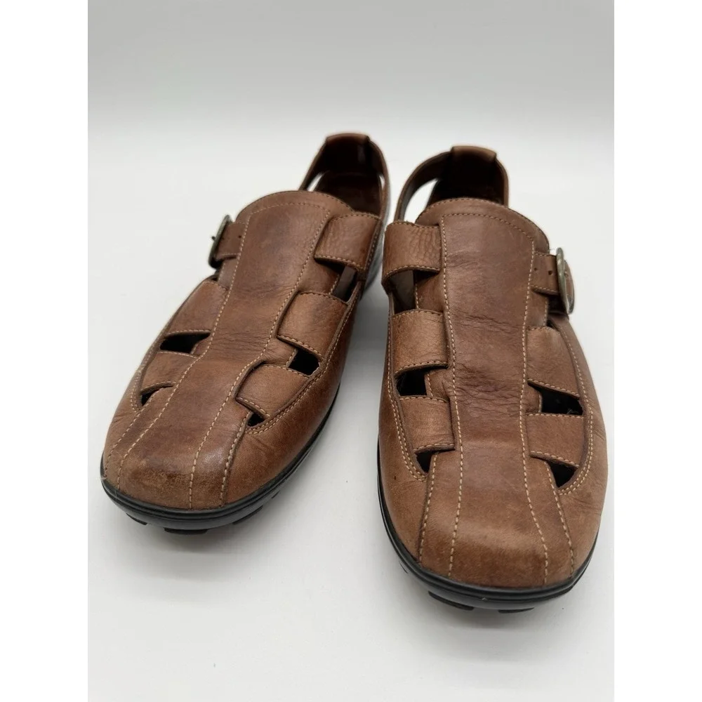 Cole Haan Men's Size 8 Brown Leather Fisherman's Sandals with Buckle Size 8.5 M